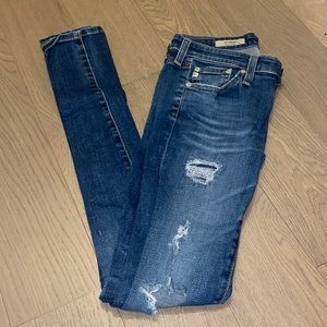AG Distressed Skinny Jeans